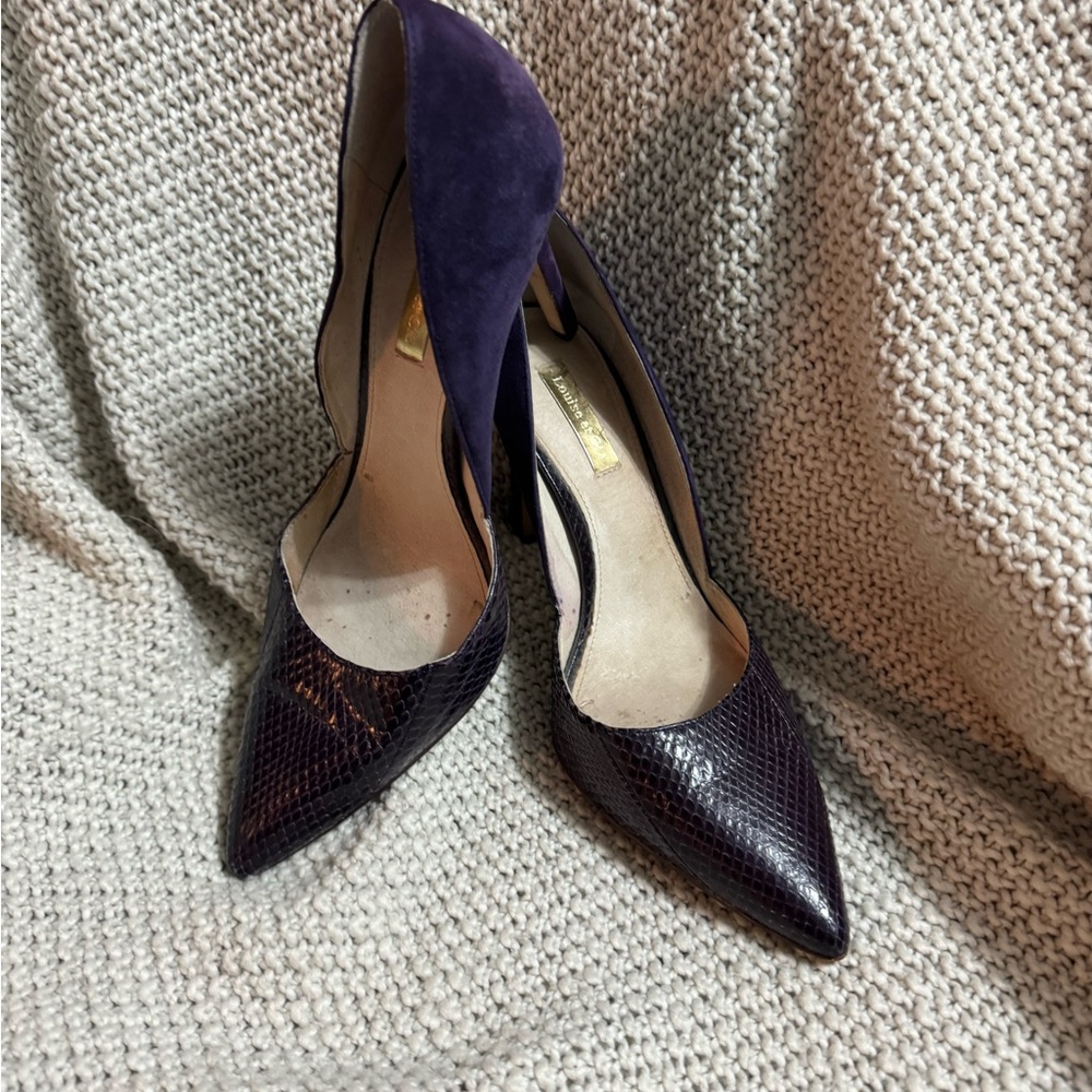 Louise Et Cie Snake Embossed Heels in Purple, Size 8